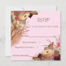 Verzauberte Boho-Wildblumen-Hochzeits-RSVP im Märc