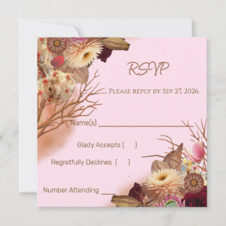 Verzauberte Boho-Wildblumen-Hochzeits-RSVP im Märc