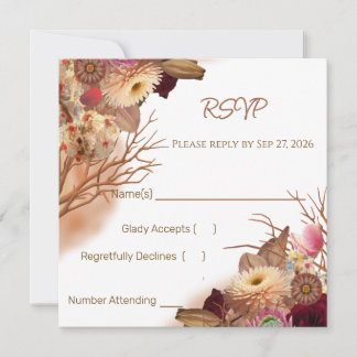 Verzauberte Boho-Wildblumen-Hochzeits-RSVP im Märc
