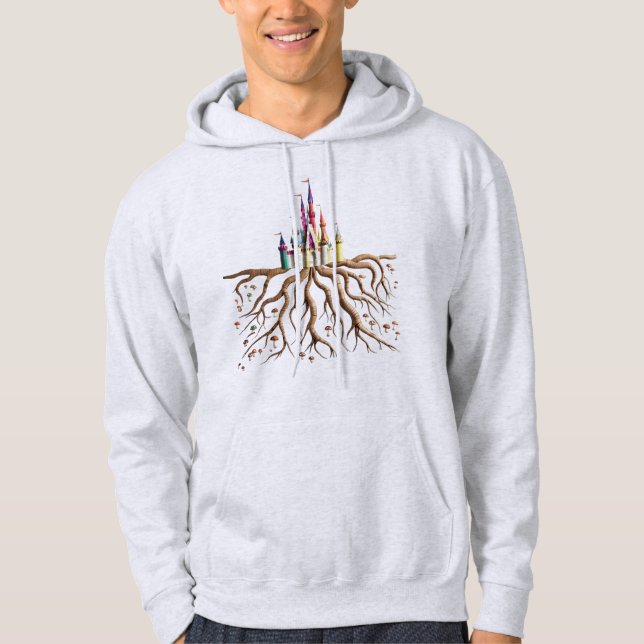 Verzauberte Buchseite Schloss Pullover Hoodie  (Vorderseite)