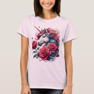 Verzauberte Einheit mit Rose: Eine Symphonie von E T-Shirt