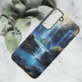 Verzauberte Fantasie Wasserfall Traumlandschaft Samsung Galaxy Hülle