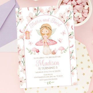 Verzauberte Fee Whimsical Magischer Garten Geburts Einladung
