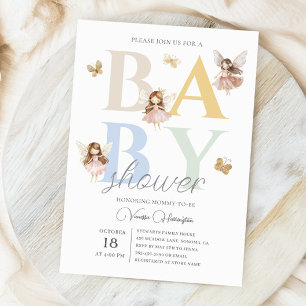 Verzauberte Feen Farbige Babyparty Einladung