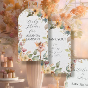 Verzauberte Feen Herbst Blumen Baby Mädchen Shower Geschenkanhänger