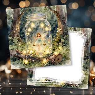 Verzauberte Feen-Themen-Geburtstagsfeier für Mädch Karte