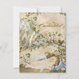 Verzauberte Feen, Vintage-Hochzeitseinladung Einladung