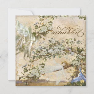 Verzauberte Feen, Vintage-Hochzeitseinladung Einladung