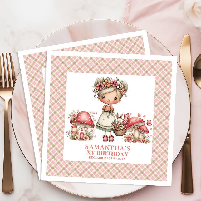 Verzauberte Feengarten Magische Geburtstagsfeier Serviette (Enchanted Fairy Garden Magical Birthday Party Napkins)