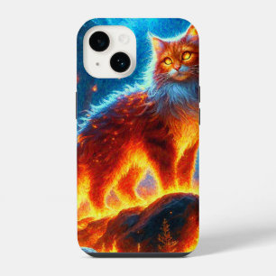 Verzauberte Feuerfeline iPhone 14 Hülle