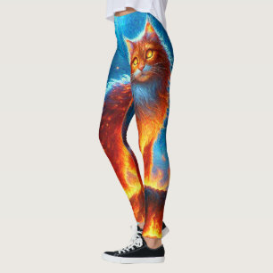 Verzauberte Feuerfeline Leggings