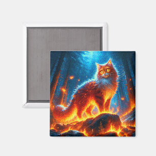 Verzauberte Feuerfeline Magnet