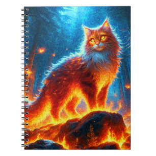 Verzauberte Feuerfeline Notizblock