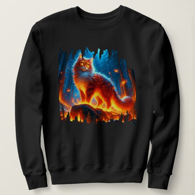 Verzauberte Feuerfeline Sweatshirt (Design vorne)