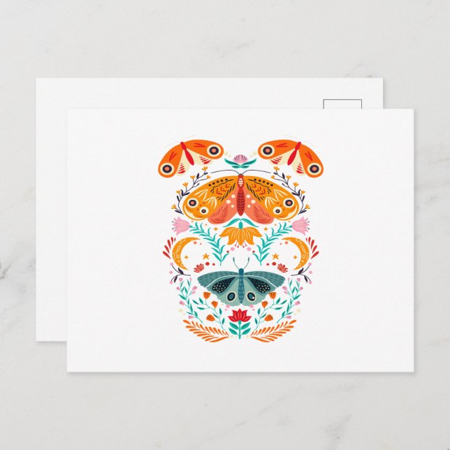 Verzauberte Flügel Magische Moth Butterfly Postkarte (Vorne/Hinten)