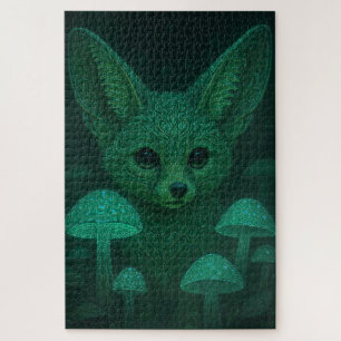 Verzauberte Fox & Biolumineszente Pilze Fairycore Puzzle