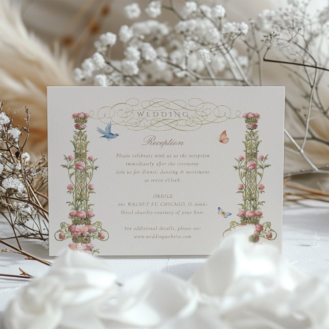 Verzauberte Garden Wedding Empfang Card Begleitkarte (Von Creator hochgeladen)