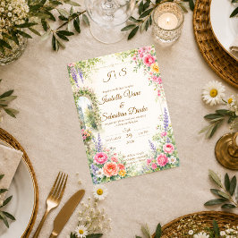 Verzauberte Gartentor-Romanze Hochzeit Einladung