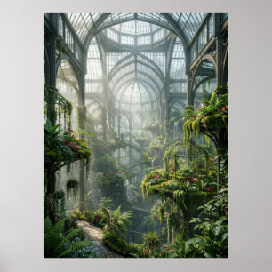 Verzauberte Glasgarten-Oase Poster