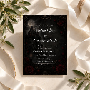Verzauberte Gotische Mondlicht-Romanze-Hochzeit Einladung