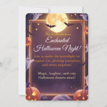 Verzauberte Halloween-Nacht-Einladungskarte