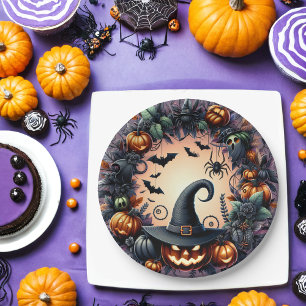 Verzauberte Halloween-Nachtpapiere-Teller Pappteller