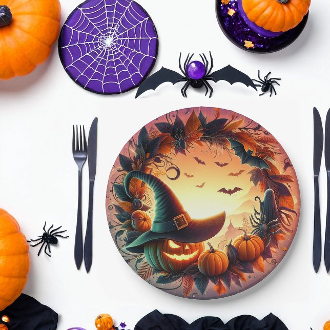 Verzauberte Halloween-Nachtpapiere-Teller Pappteller (Von Creator hochgeladen)
