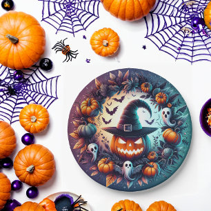 Verzauberte Halloween-Nachtpapiere-Teller Pappteller