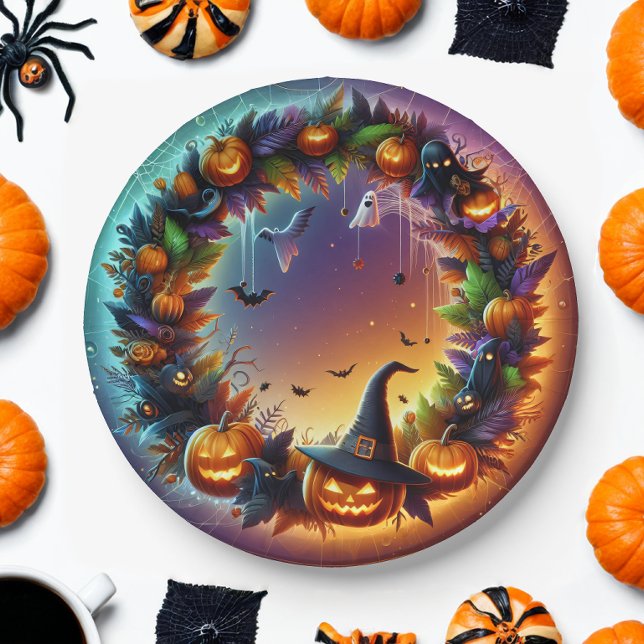 Verzauberte Halloween-Nachtpapiere-Teller Pappteller (Von Creator hochgeladen)