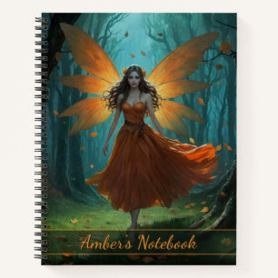 Verzauberte Herbstfee Thanksgiving Fantasy-Kunst Notizbuch