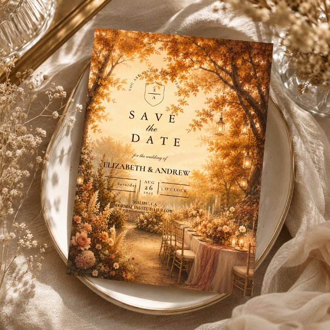 Verzauberte herbstliche Gartenhochzeit Save The Date (Von Creator hochgeladen)