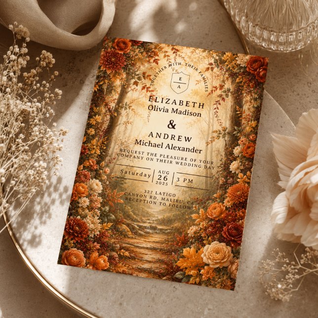 Verzauberte Herbstwald-Hochzeit Einladung (Von Creator hochgeladen)