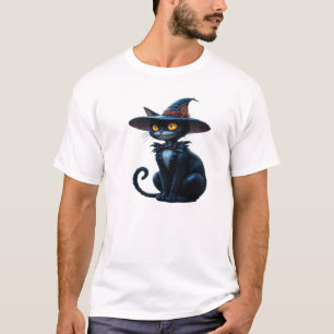 Verzauberte Hexe Halloween-Katzen-Szene Klassische T-Shirt