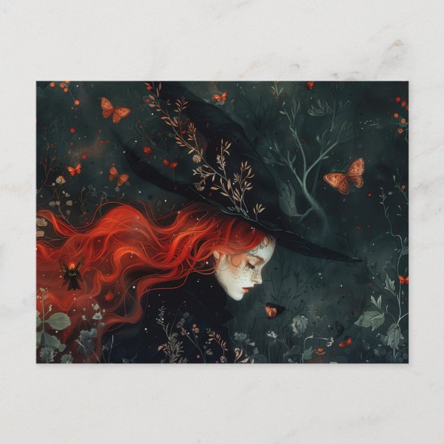 Verzauberte Hexenpostkarte Postkarte (Vorderseite)