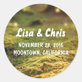 verzauberte Hochzeitsticker Runder Aufkleber