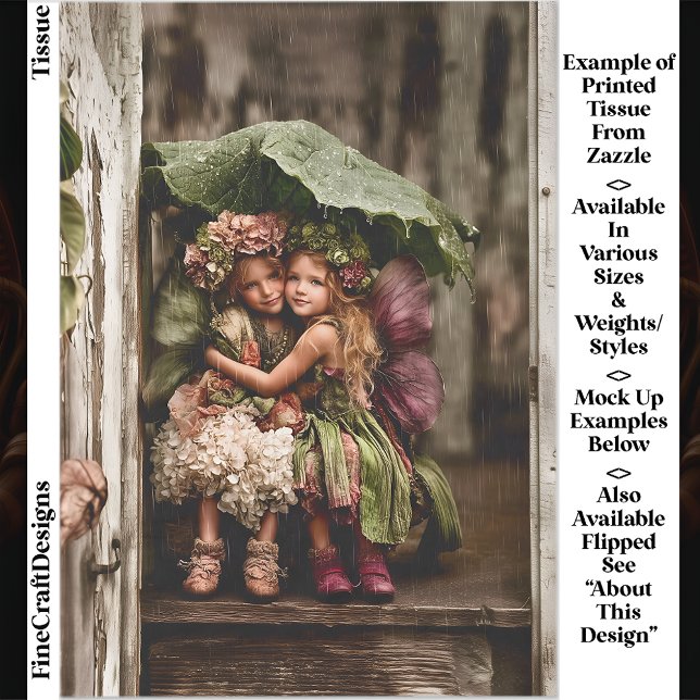 Verzauberte Hydrangea-Fairies im Regen ED2L Decoup Seidenpapier (Von Creator hochgeladen)