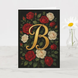 Verzauberte Kletterrosen Initiale „B“ Karte