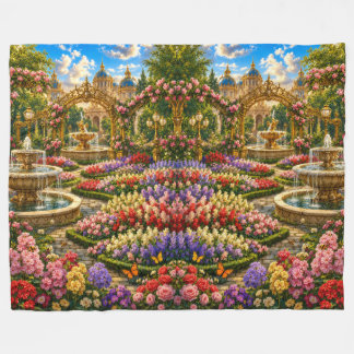 Verzauberte königliche Gartenmauer Fleecedecke