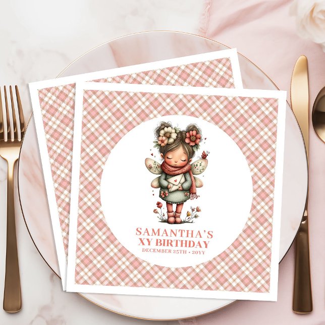 Verzauberte Launenhaftigkeit Fee Niedlich 3. Gebur Serviette (Enchanted Whimsy Fairy Cute 3rd Birthday Party Napkins)