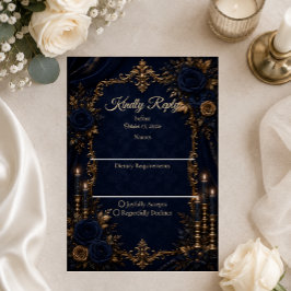 Verzauberte Mitternachtsblaue Herbsthochzeit RSVP Karte