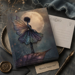 Verzauberte Mondlicht-Fee-Wasserfarben-Fantasy Postkarte