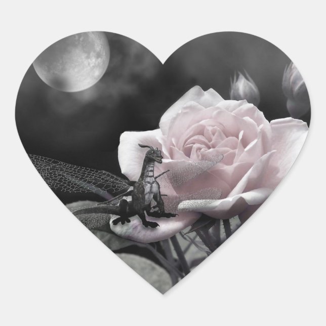 Verzauberte Nächte Herz-Aufkleber (Vorderseite)