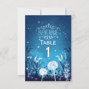 Verzauberte Nachthimmel Sterne & Blätter Blau RSVP Karte