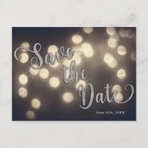 Verzauberte Nachtlichter Elegant Save the Date Ankündigungspostkarte