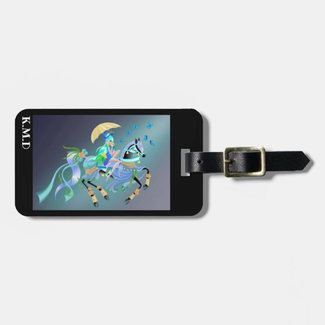 Verzauberte Pferdereiten - Puck Showgirl Gepäckanhänger (Vorderseite horizontal)