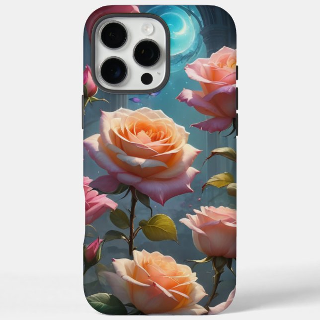 Verzauberte Pfirsichrosen Case-Mate iPhone Hülle (Rückseite)