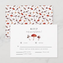 Verzauberte Pilze-Hochzeitkarte für RSVP