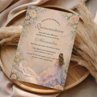 Verzauberte Prinzessin Märchen Quinceañera Einladung