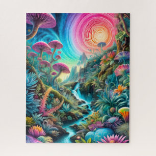 Verzauberte psychedelische Traumlandschaft Puzzle