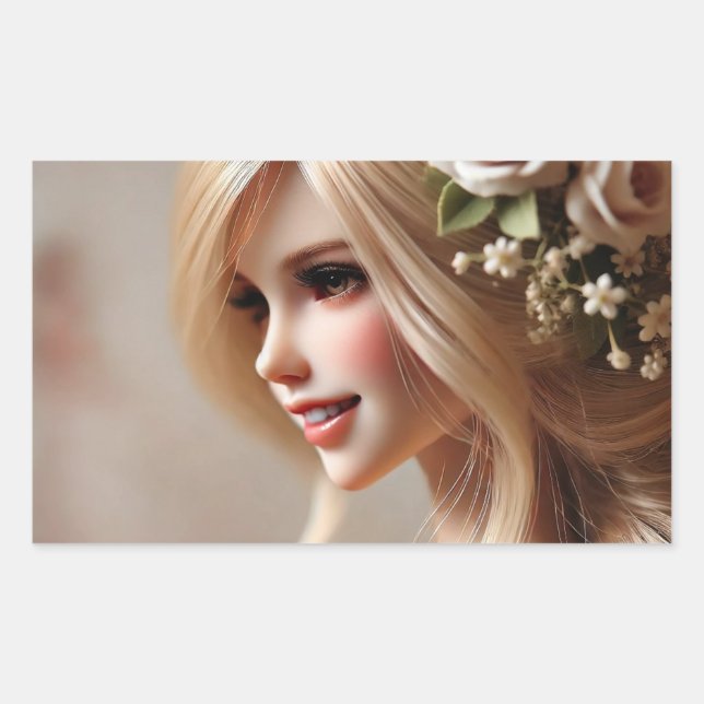 "Verzauberte Puppen: Wächter der Träume und Wertvo Rechteckiger Aufkleber (Vorderseite)